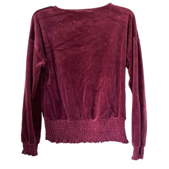 A New Day Burgundy Suede Soft Elastic Waist Crew Neck Long Sleeve Sweater XS - Picture 4 of 4
